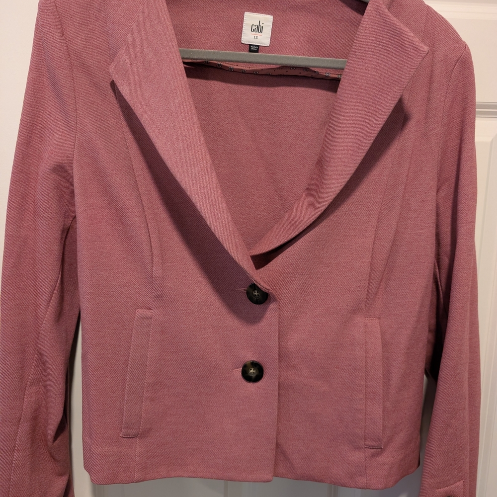 CAbi Dusty Rose Knit Blazer